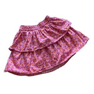 Crewcuts Re-Imagined by J.Crew  2 Tiered Ruffled Pink Floral Skirt, Size 10